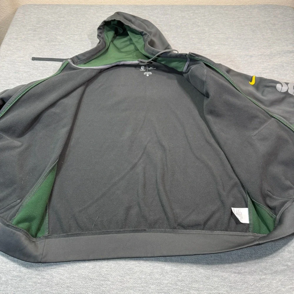 Nike Hoodies Men XL Gray Full Zip Green Bay Packers On-Field Therma-Fit NFL Flee